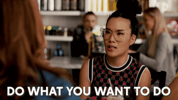 GIF of Ali Wong saying &quot;Do what you want to do.&quot;
