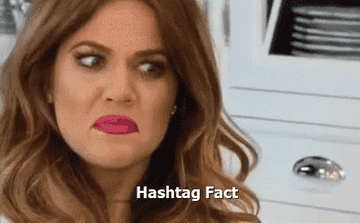 GIF of Khloe Kardashian saying &quot;Hashtag fact.&quot;