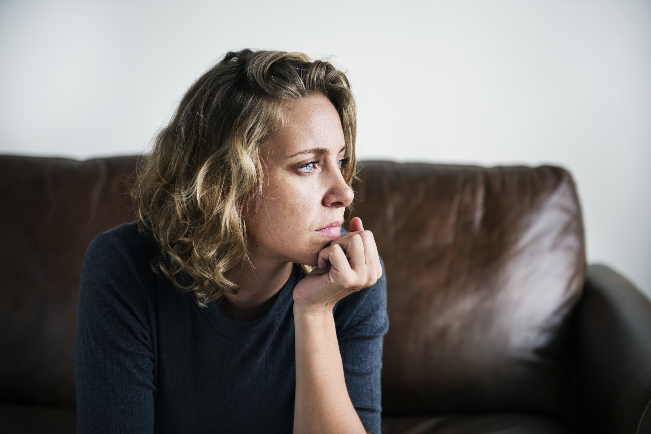 Photo of a woman anguished