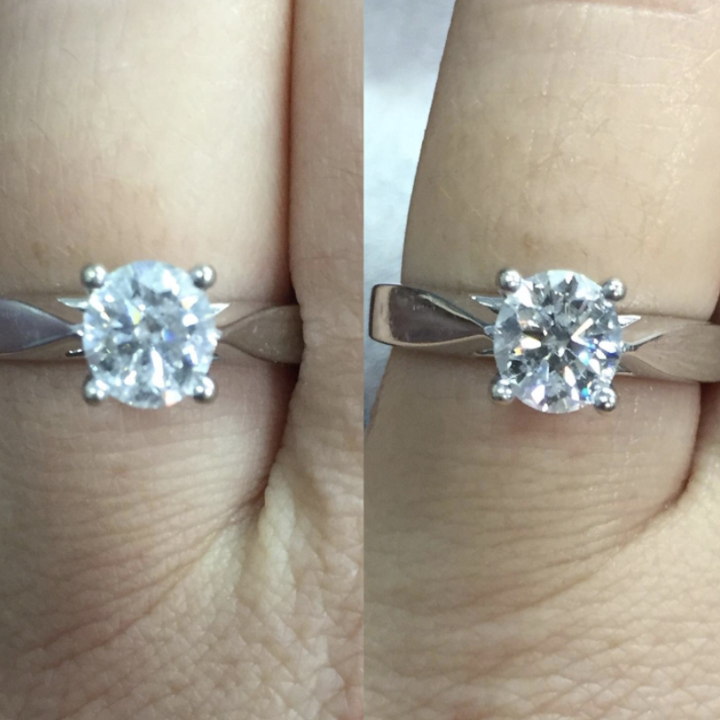 a ring before it was cleaned and after
