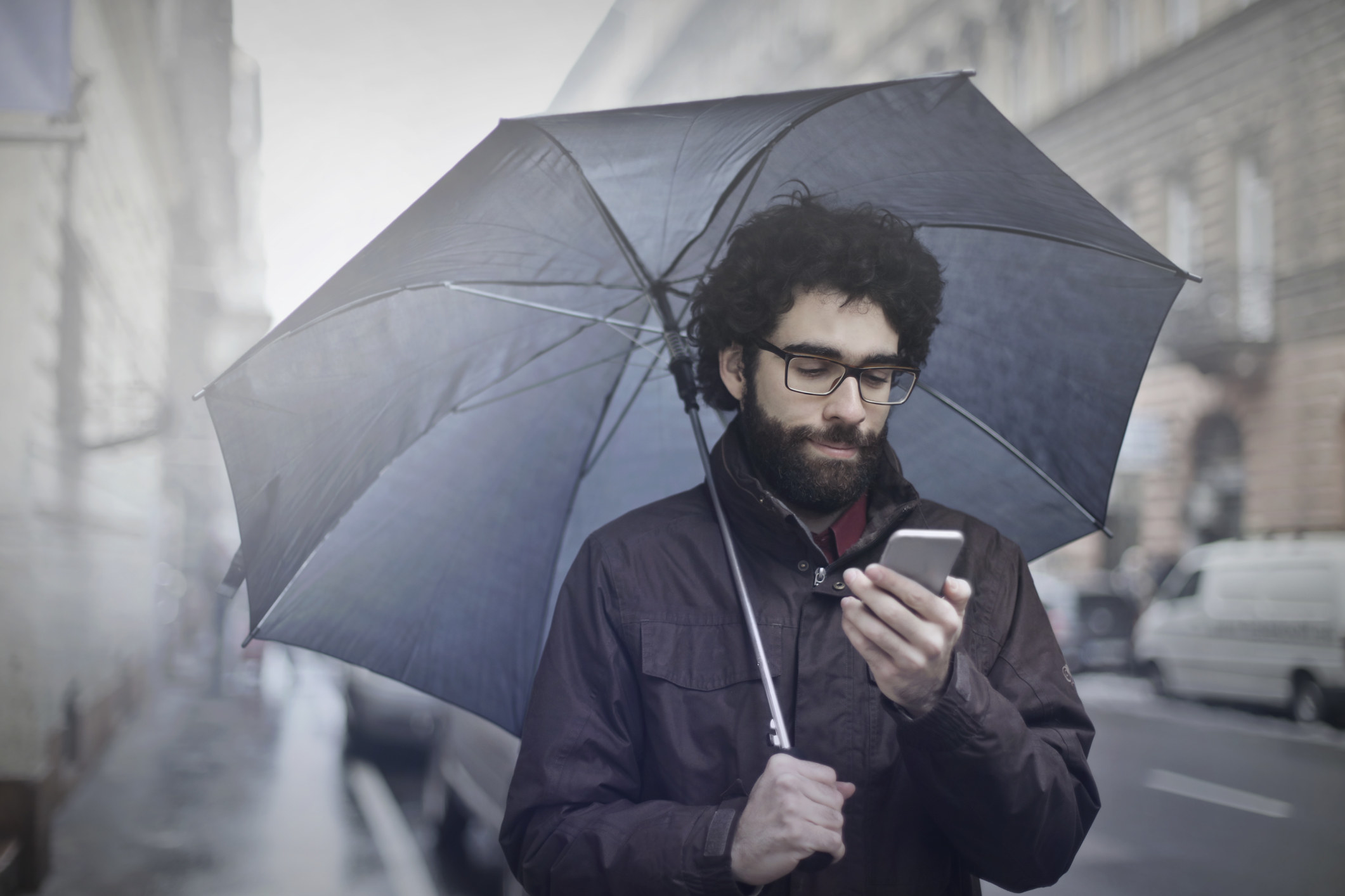 man using umbrella