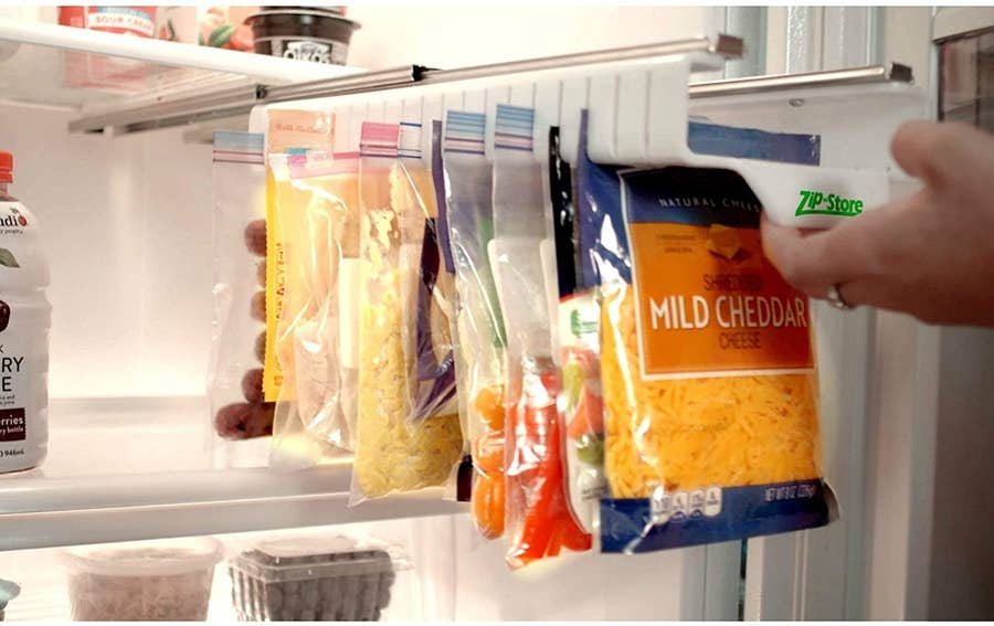 The best hack I found to store my shredded cheese . #storageunit #chee, Fridge Organization