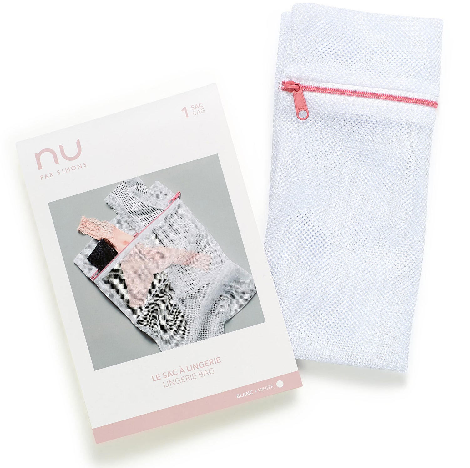 A lingerie bag next to its packaging