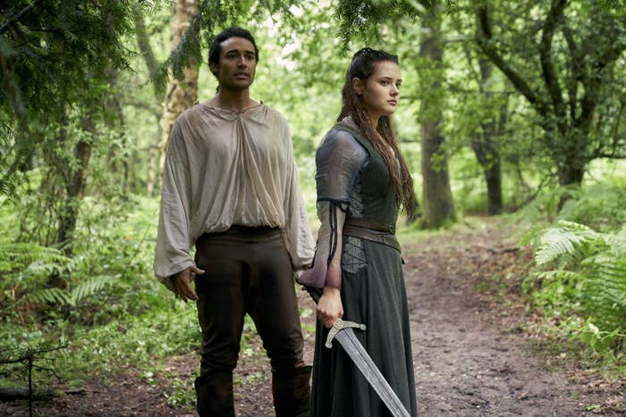 Devon Terrell as Arthur and Katherine Langford as Nimue