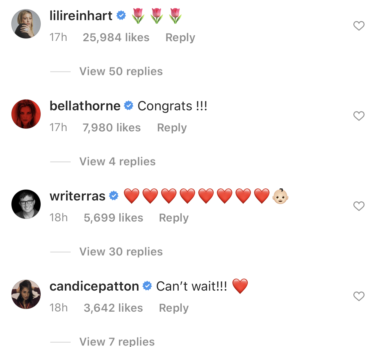 Comments from cast members 