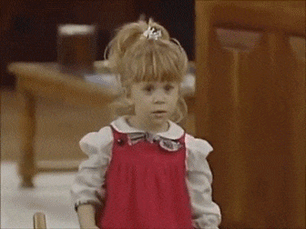 Michelle Tanner from &quot;Full House&quot; looks shocked as she walks into a room