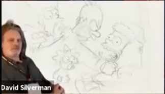 A drawing of Homer strangling Bart while he&#x27;s wearing a Santa hat — Bart, not Homer