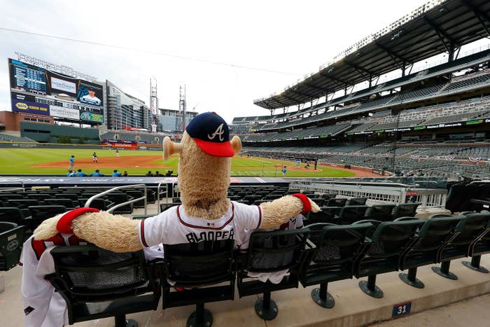 Baseball Mascots In Empty Stadiums: Photos
