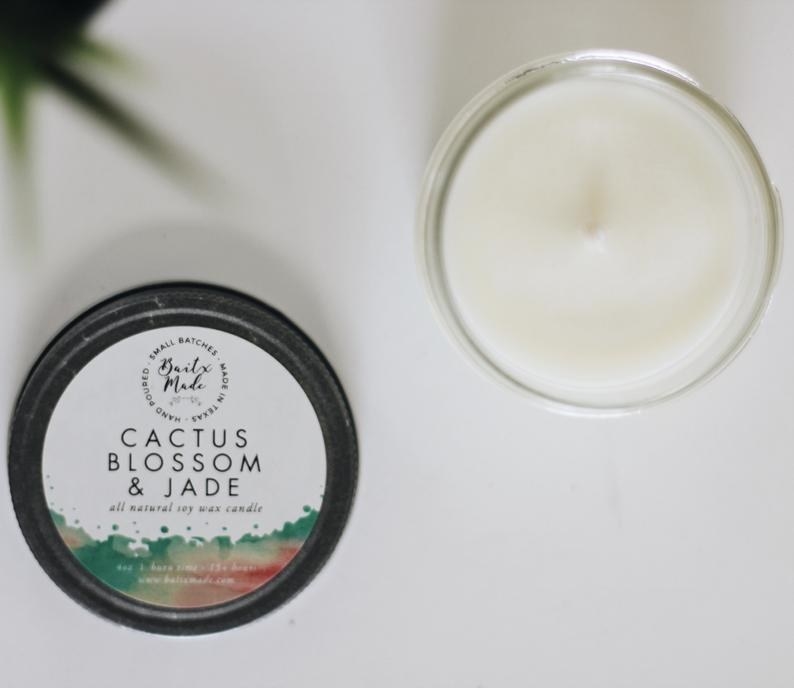 The cactus blossom and jade soy candle from Baitx Made