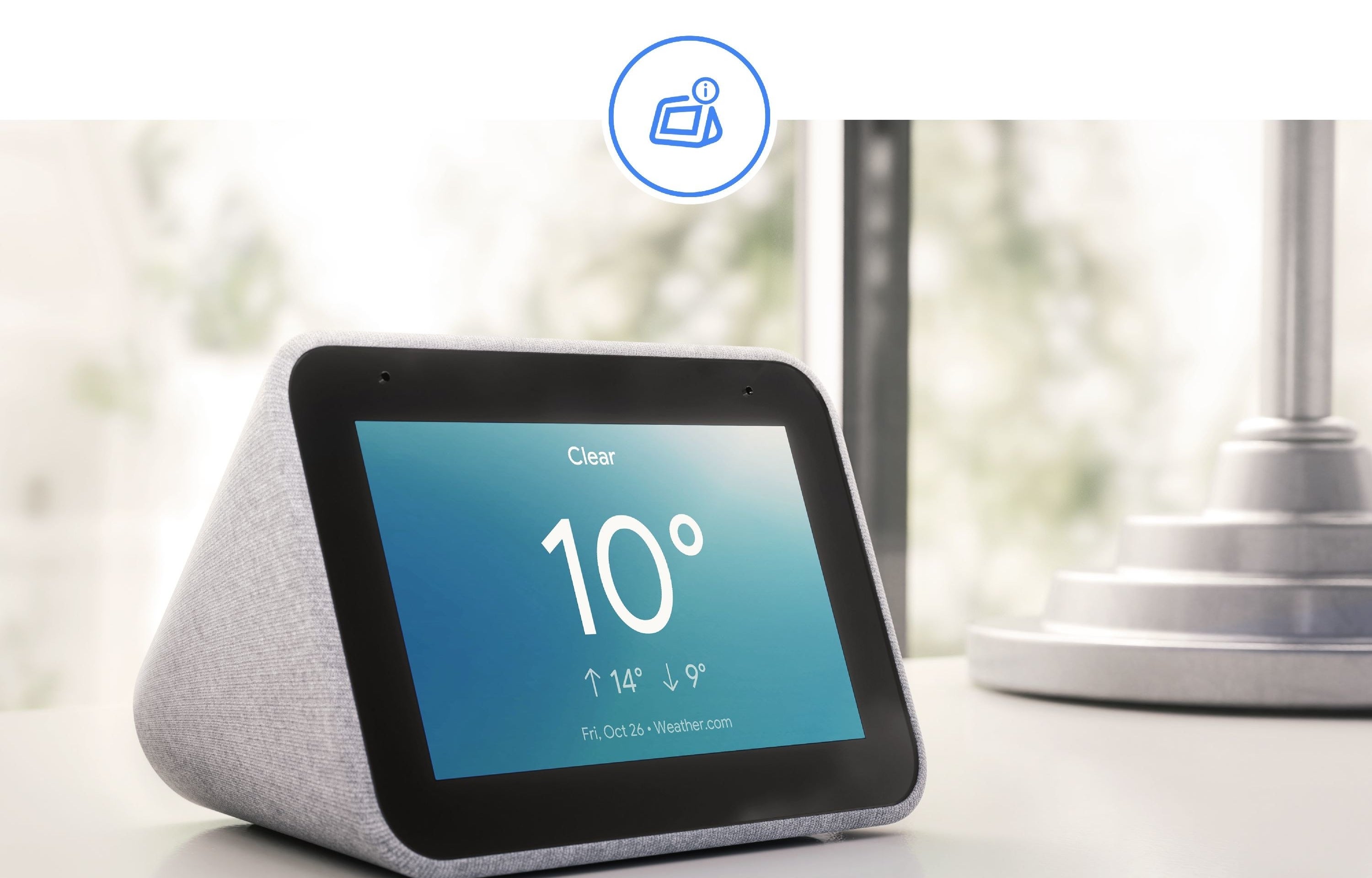 the smart clock with the temperature written on it 