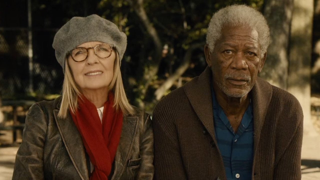 Morgan Freeman as Alex sits next to long-time wife, Ruth (Diane Keaton).