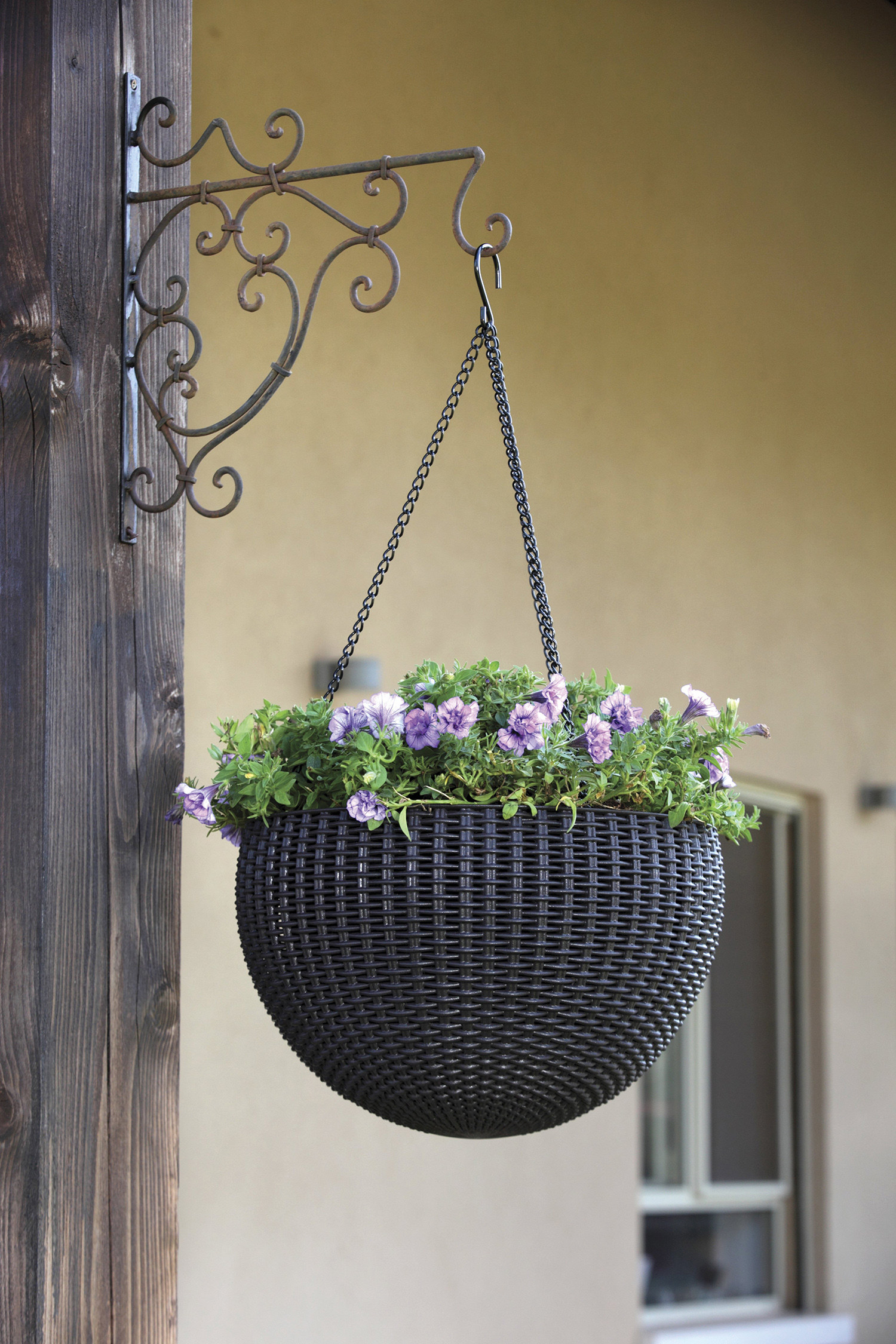 a woven hanging planter