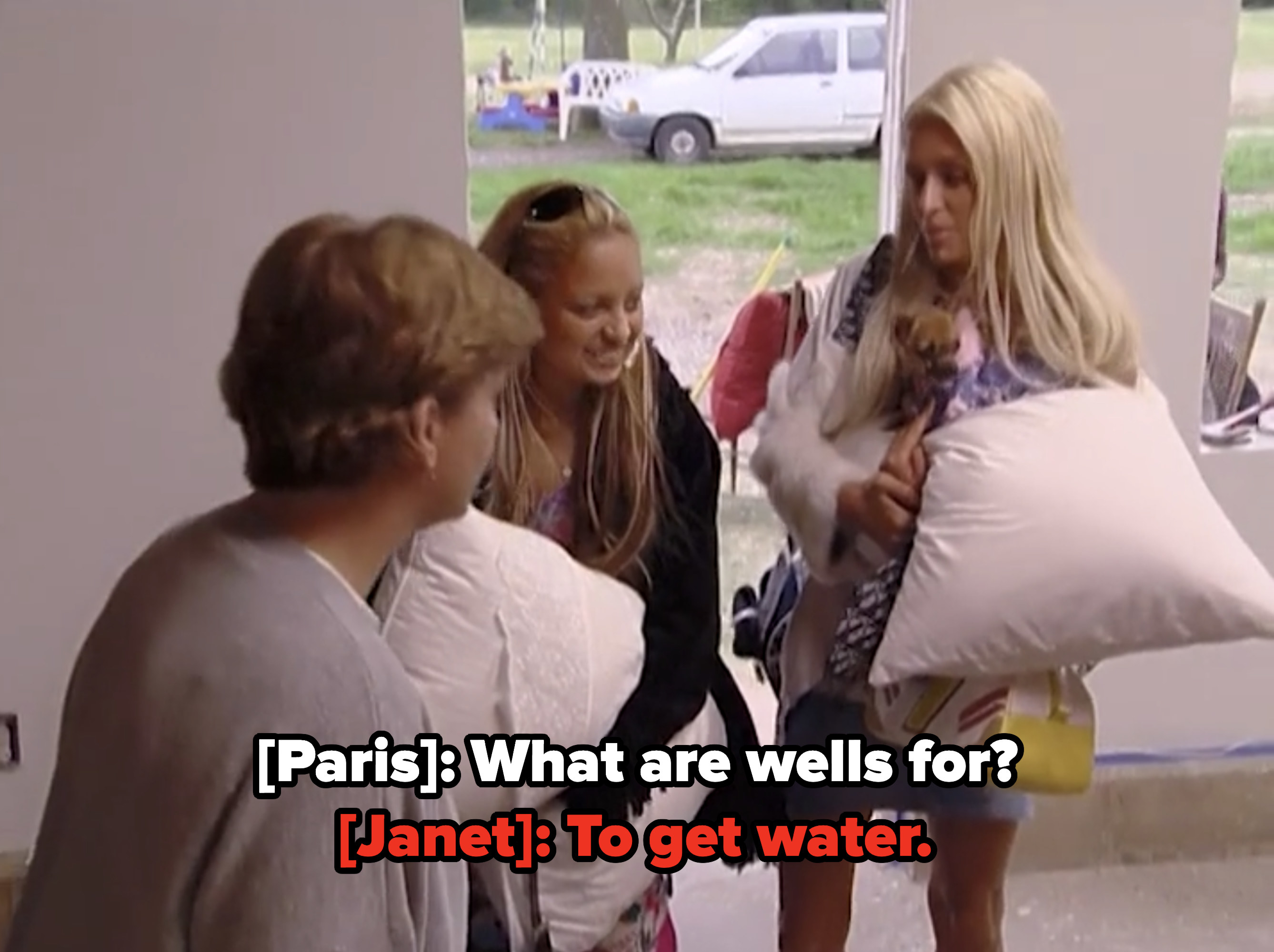 Paris and Nicole getting educated about the properties of a well.