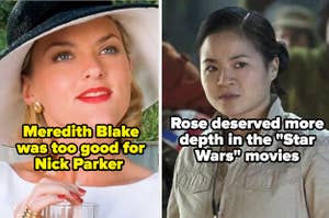 Meredith Blake from "The Parent Trap" meeting Hallie by the pool; Rose from "The Rise of Skywalker" confusingly staring at someone