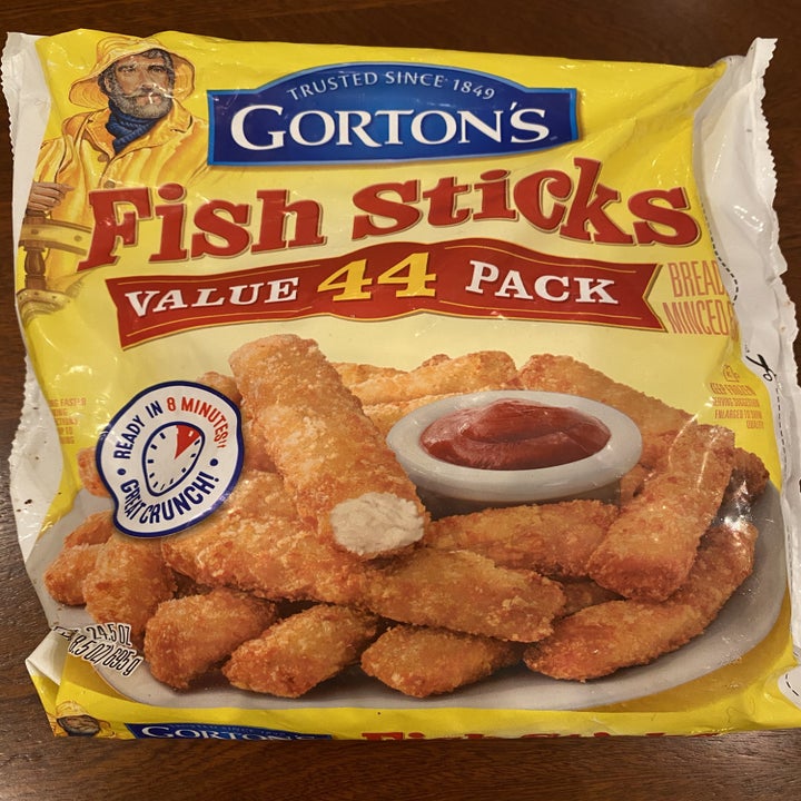 A bag of Corton's frozen fish sticks.