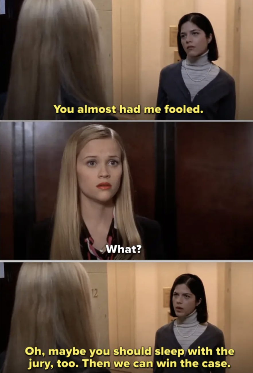 Vivian confronting Elle at the elevator