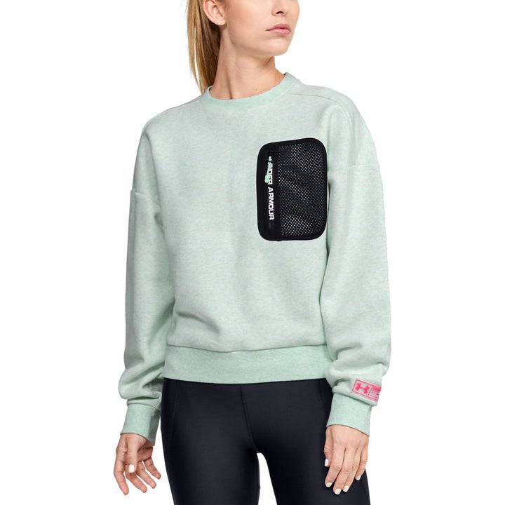 A person wearing the sweatshirt