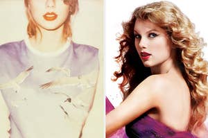 Taylor's 1989 album cover and her Speak Now album cover
