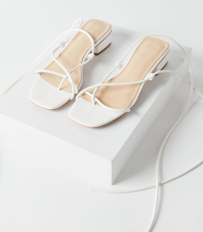 The sandals in white