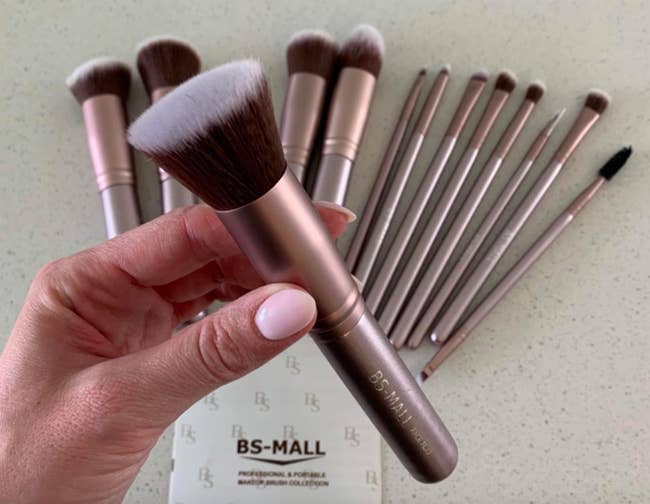 A customer review photo of the makeup brushes
