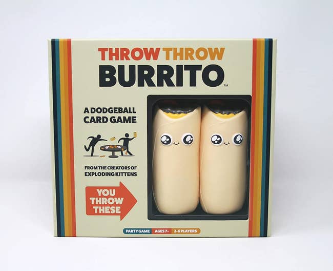 The game box, which shows two plush burritos inside 