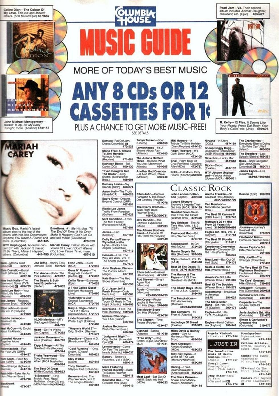 A order form for CDs for Columbia House.