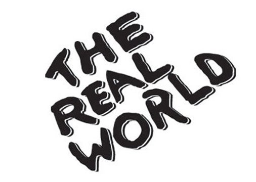 The Real World logo in black and white.