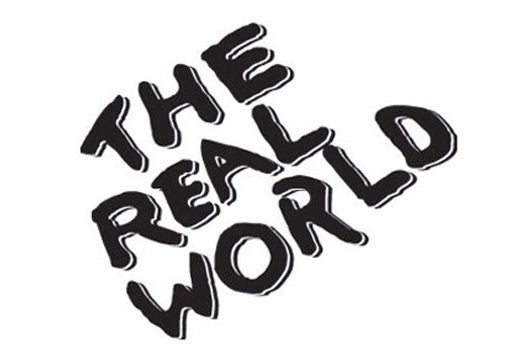 The Real World logo in black and white.