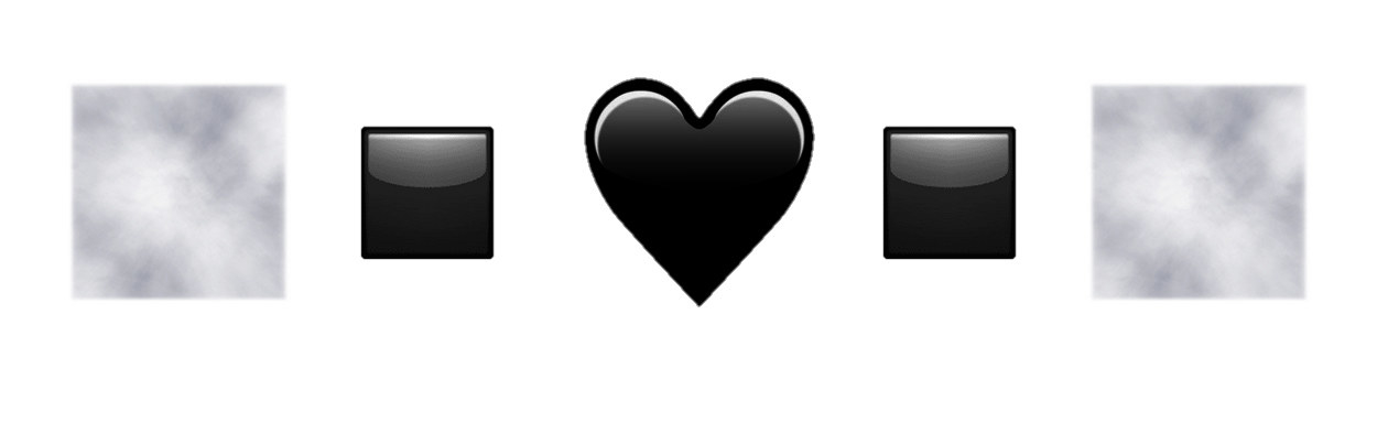 fog, small black box, black heart, small black box, fog emojis