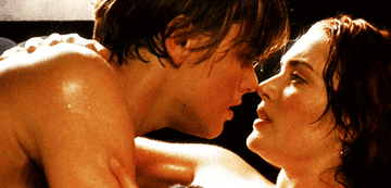 Jack and Rose in the middle of their passionate lovemaking. 