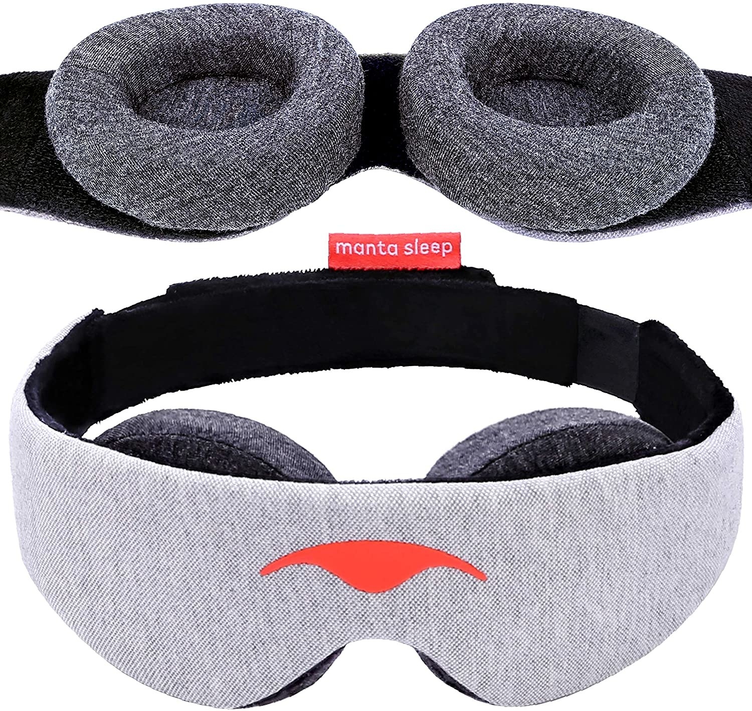 The mask, which in addition to a classic sleep mask shape, has oval-shaped hollow cushions for each eye