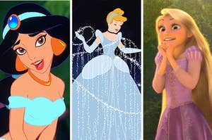 Jasmine, Cinderella, and Rapunzel.