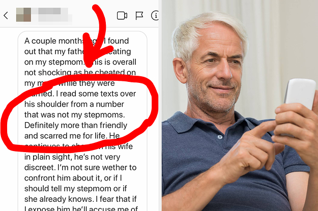 Screenshot of a DM next to a man checking out his phone