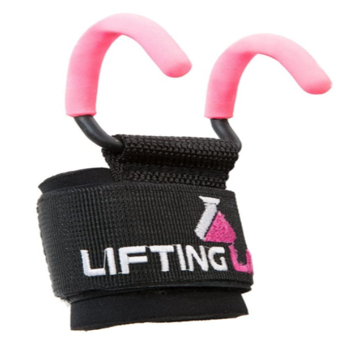 The wrist strap with a thick velcro wrist wrap and two parallel hooks extending from a strap inside