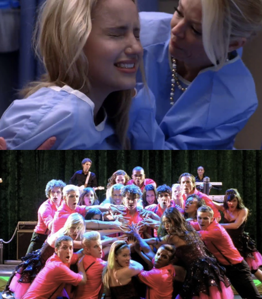 Quinn in labor and Jesse St. James and his glee team sing at Nationals
