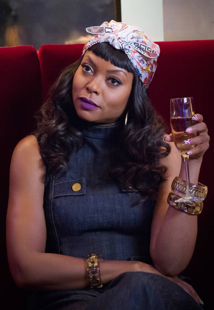 Taraji P Henson holds a glass of champagne as Cookie Lyon in &quot;Empire&quot;