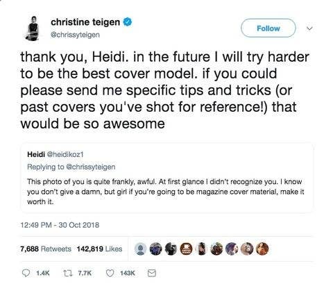 Chrissy Teigen Calls Out Jeanine Pirro On Twitter