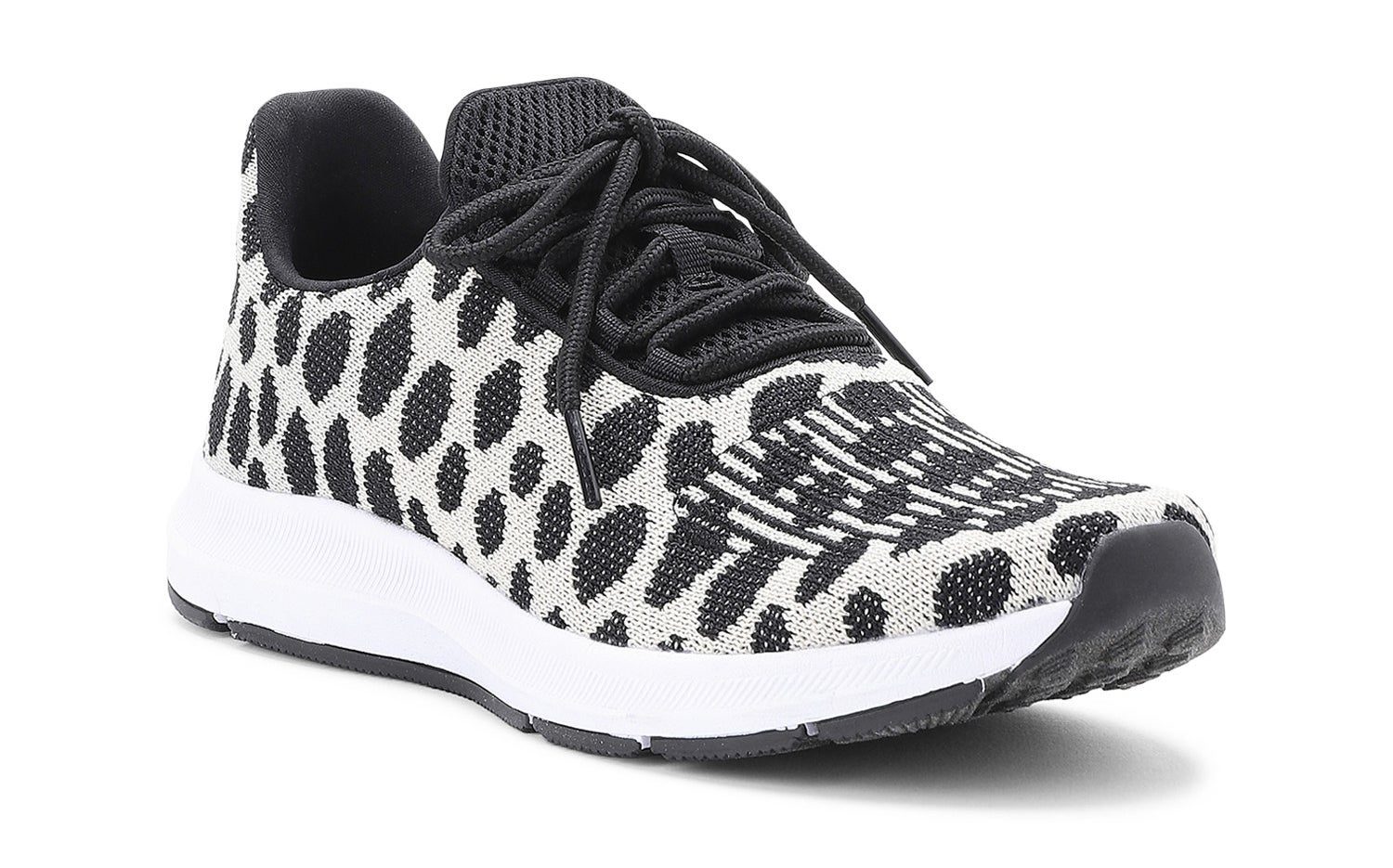 The black and white dotted sneakers