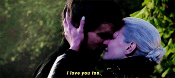 Emma telling Hook &quot;I love you too&quot; on Once Upon a Time