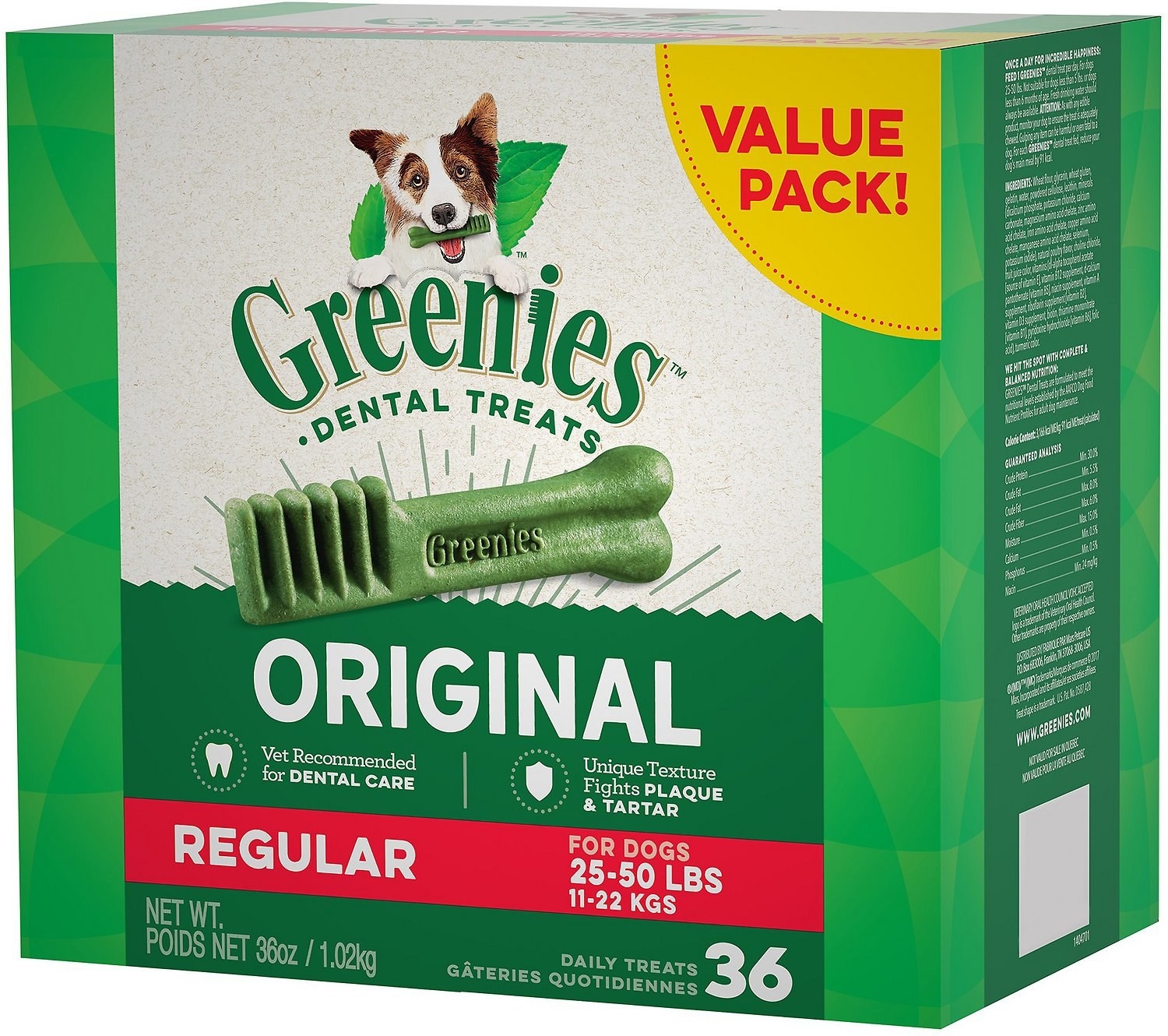 The box of Greenies dental treats