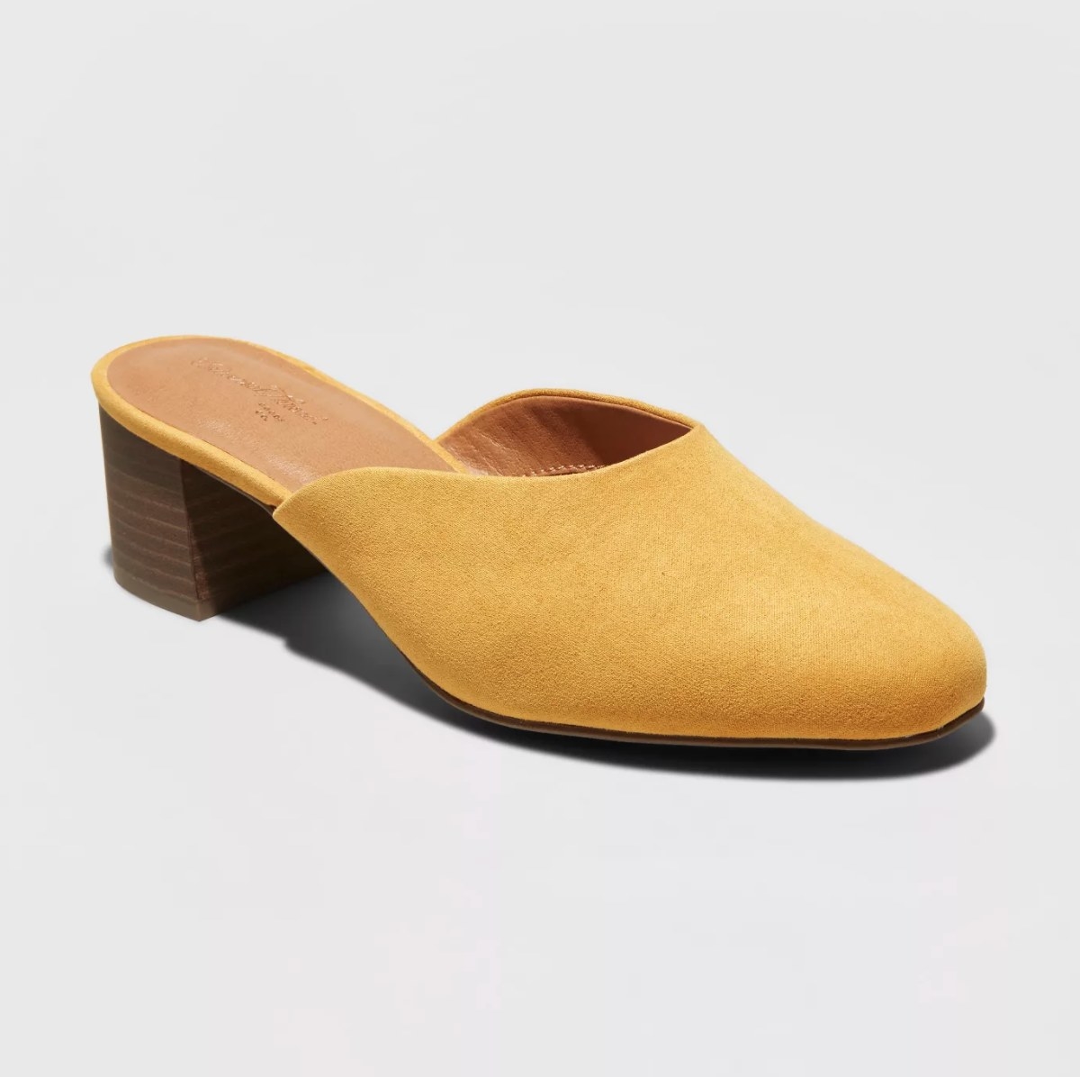the microsuede yellow mules