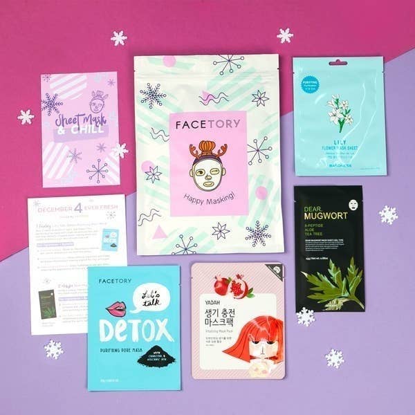 An assortment of six face masks