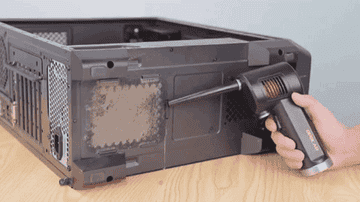 A dust vacuum cleaning off a computer vent