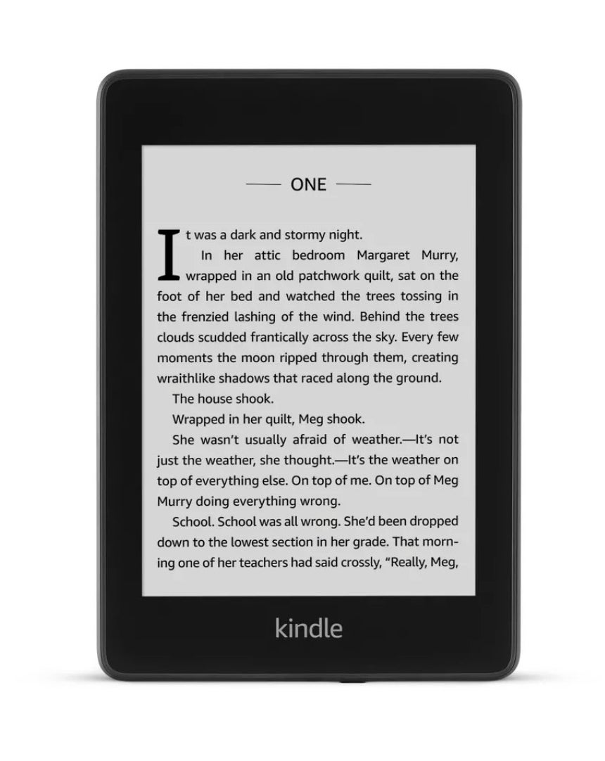 An Amazon Kindle with book text on it
