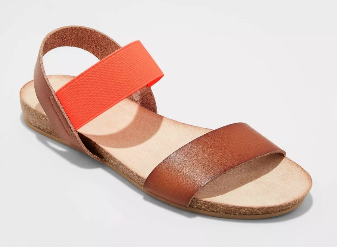 flat sandals with brown strap