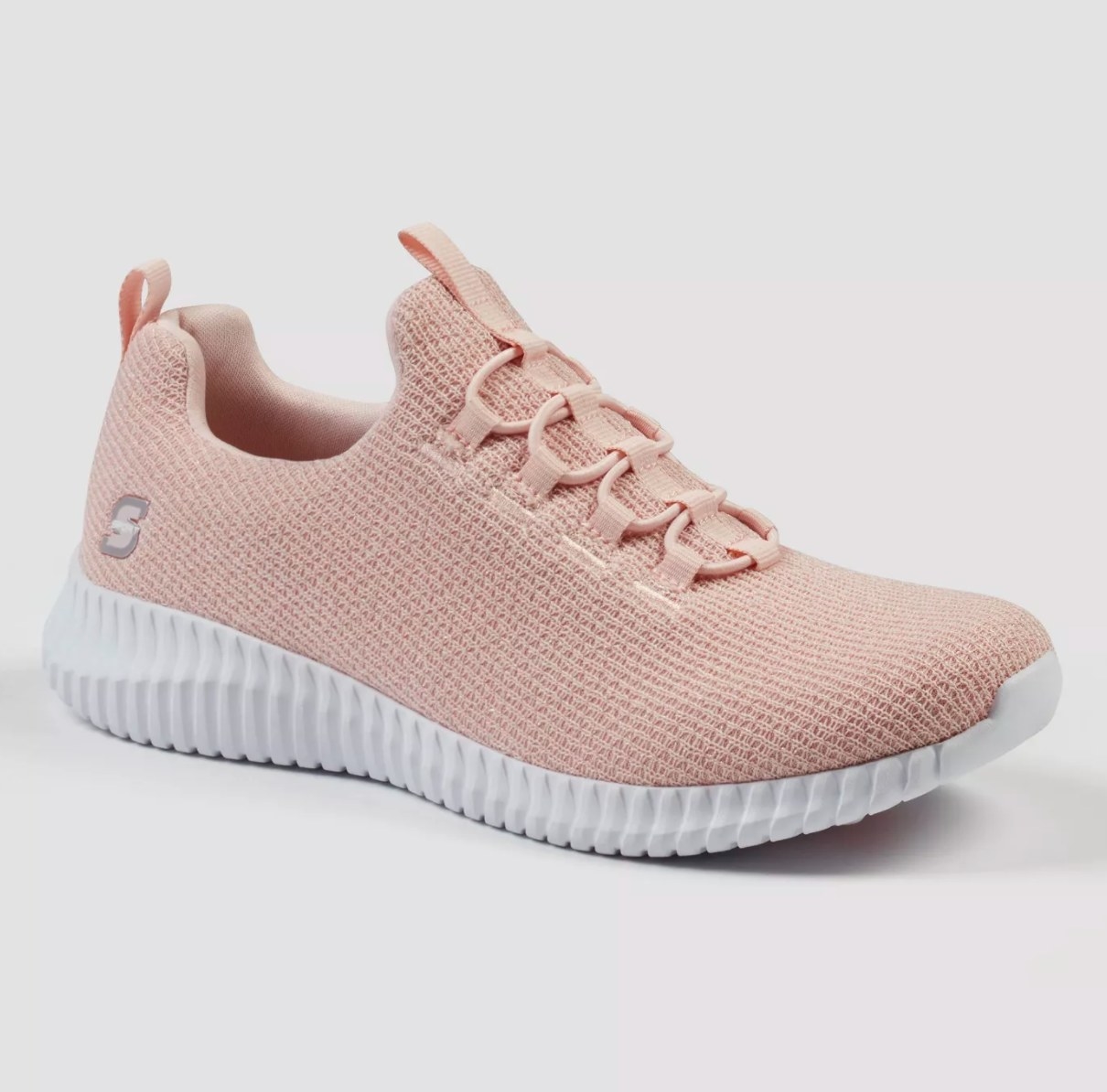 the pink knit no tie sneakers 
