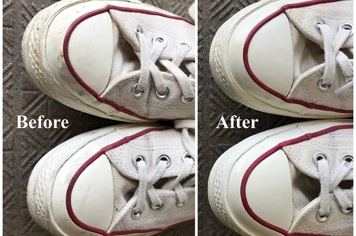 このスティック洗剤 汚れをめっちゃ落とすじゃん お気に入りの靴が白さを取り戻しました