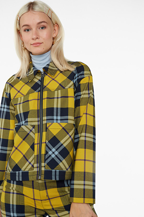 Monki checked outlet jacket