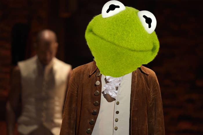 Lin-Manuel Miranda as Alexander Hamilton, but with Kermit the Frog&#x27;s head