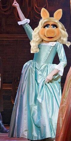 Phillipa Soo as Eliza Hamilton, but with Miss Piggy&#x27;s head. There will be a lot of these. 